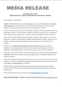 Media Statement - 2025 Business Awards
