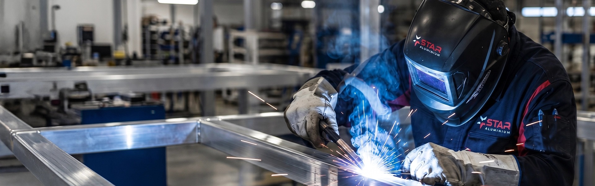 Star Aluminium welder manufacturing an aluminium access platform frame